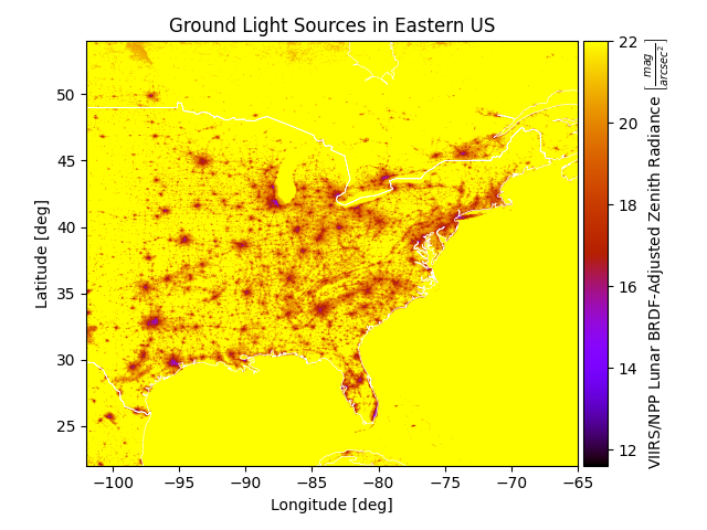 Ground Light Sources in Eastern US